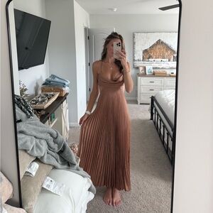 Hello Molly Solara Satin Maxi Dress Brown